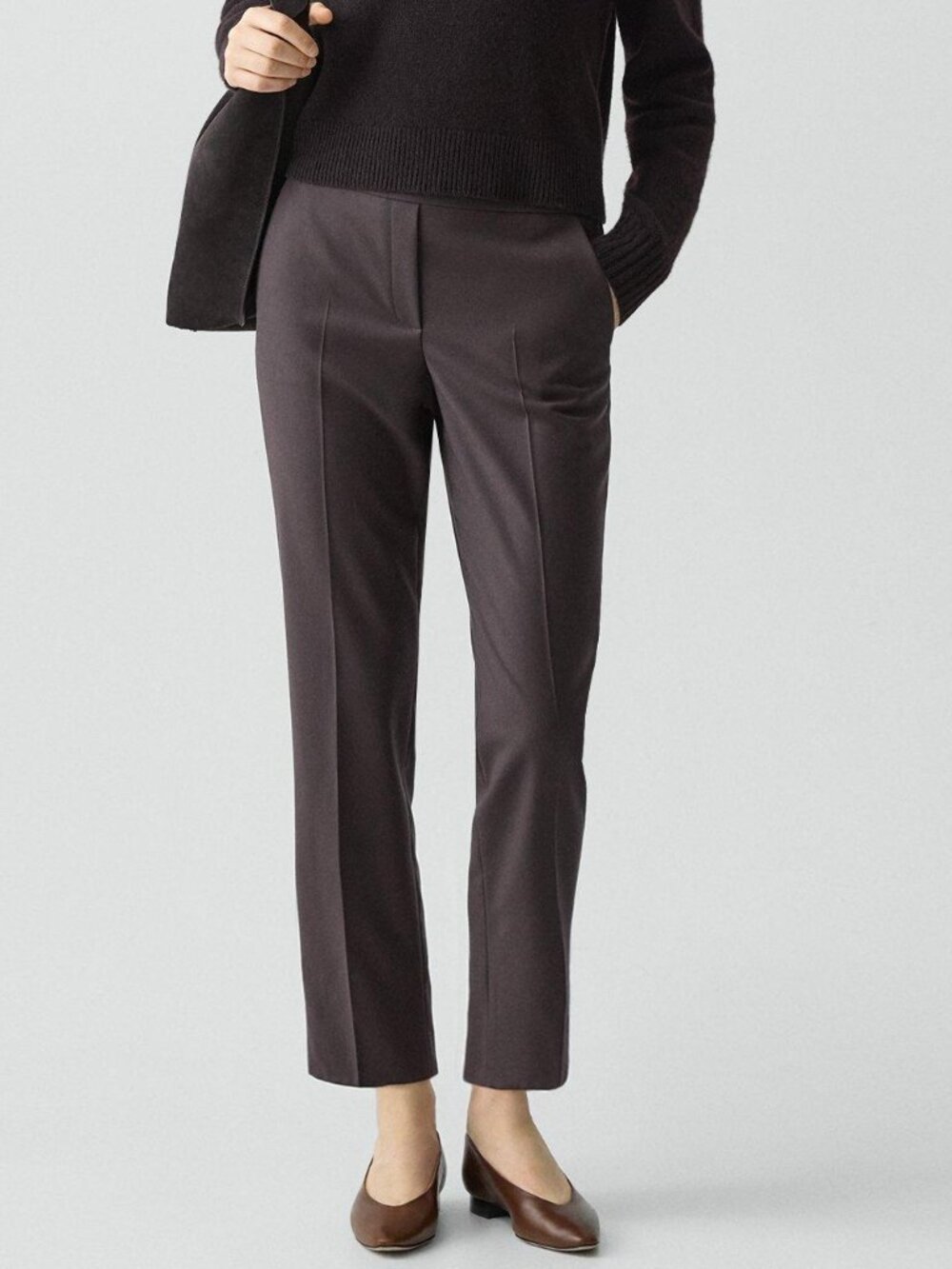 NWT Theory Cacao Treeca Pull-On Pant in Sleek Flannel Size 2